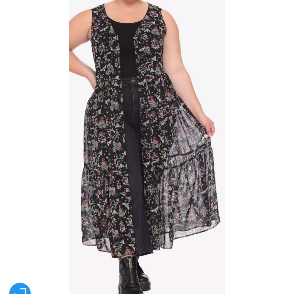 Hot Topic Witchy Floral Chiffon Overdress or Duster